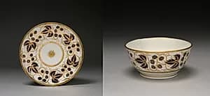 Saucer and Bowl by Worcester Porcelain Factory (British, established 1751)