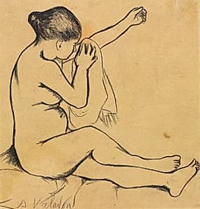 Seated Female Nude by Suzanne Valadon (French, 1865–1938)