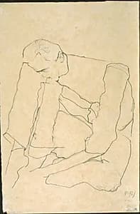 Seated Man (verso) by Egon Schiele (Austrian, 1890–1918)