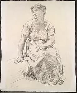 Seated Peasant Woman by Léon Augustin Lhermitte (French, 1844–1925)
