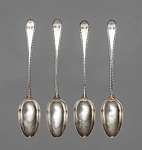 Set of Four Teaspoons by Samuel II Drowne (American, 1749–1815)