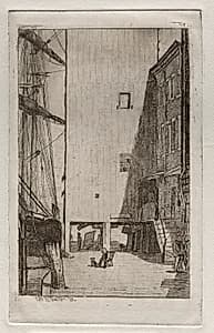 Ship and Elevator by Otto H. Bacher (American, 1856–1909)