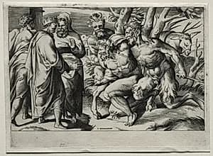 Silenus and King Midas by Giulio Bonasone (Italian, c. 1510–after 1576)