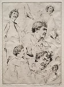 Six Faces of Whistler by Mortimer Menpes (British, 1860–1938)