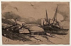 Six Marines by Eugène Isabey (French, 1803–1886)