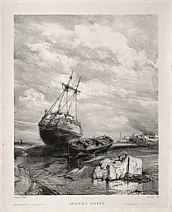 Six Marines:  Marée basse by Eugène Isabey (French, 1803–1886)