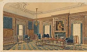Sketch of Interior Design by August Frederick Biehle, Sr. (American, 1854–1918)