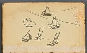 Sketchbook, (I): Sailboats  by Maurice Prendergast (American, 1858–1924)