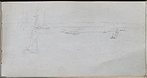 Sketchbook, page 94: Seascape by Ernest Meissonier (French, 1815–1891)