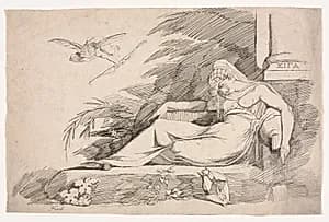 Sleeping Woman with a Cupid by Henry Fuseli (Swiss, 1741–1825)