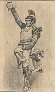 Soldier with Upraised Arm by Ernest Meissonier (French, 1815–1891)