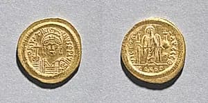 Solidus of Justinian I  by Unknown Artist