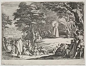 St. Amo Preaching in a Wood by Jacques Callot (French, 1592–1635)