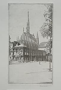 St. Chapelle, Paris by Herbert Gordon Warlow (British, 1885–1942)