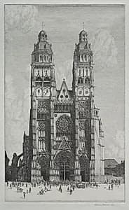 St. Gatiens, Tours by Herbert Gordon Warlow (British, 1885–1942)