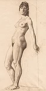 Standing Nude Model by Otto H. Bacher (American, 1856–1909)