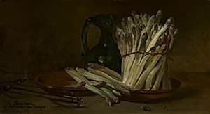 Still Life with Asparagus by Philippe Rousseau (French, 1816–1887)