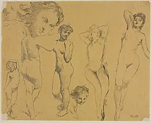 Studies of Female Nudes by Henri Fantin-Latour (French, 1836–1904)