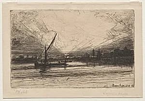 Sunset on the Thames by Francis Seymour Haden (British, 1818–1910)