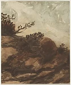 Sunset Over the Hill by Alphonse Legros (French, 1837–1911)