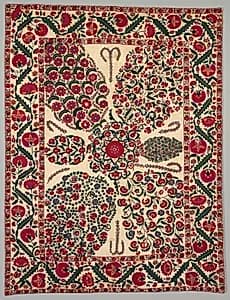 Suzani with floral sprays by Unknown Artist
