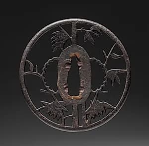 Sword Guard (Tsuba) with Bamboo by Unknown Artist