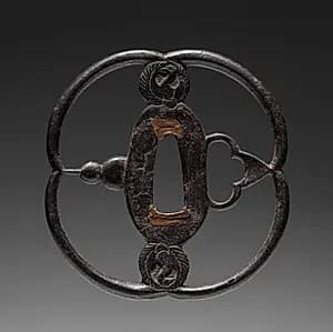 Sword Guard (Tsuba) with Cranes by Unknown Artist