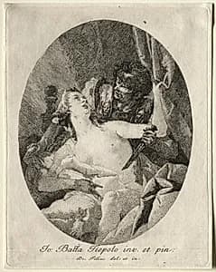 Tarquin and Lucretia by Giovanni Domenico Tiepolo (Italian, 1727–1804)