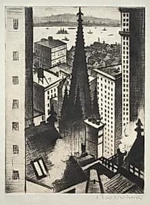 Temple of New York by Christopher Nevinson (British, 1889–1946)