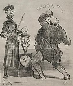 Testing His Strength by Honoré Daumier (French, 1808–1879)