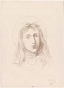 Tête de Jeune Fille by Pierre Puvis de Chavannes (French, 1824–1898)