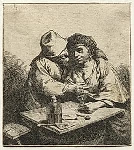 The Amorous Couple by Cornelis Pietersz Bega (Dutch, 1631/32–1664)