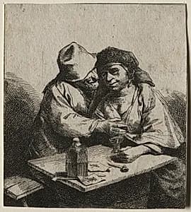 The Amorous Couple by Cornelis Pietersz Bega (Dutch, 1631/32–1664)