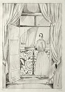 The Balcony over the Sea by Jean-Émile Laboureur (French, 1877–1943)