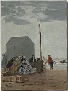 The Beach at Deauville by Eugène Boudin (French, 1824–1898)