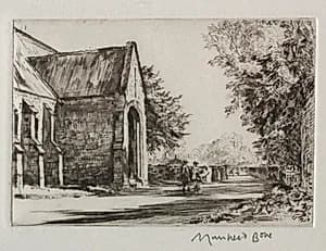 The Bishop's Barn, Wells by Muirhead Bone (British, 1876–1953)