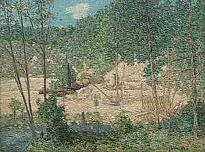 The Building of the Dam by Julian Alden Weir (American, 1852–1919)