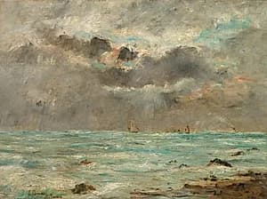 The Coast at Trouville by Eugène Boudin (French, 1824–1898)