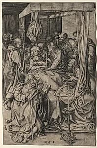 The Death of the Virgin by Martin Schongauer (German, c. 1450–1491)