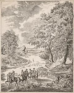 The Deer Hunt by Augustin de Saint-Aubin (French, 1736–1807)