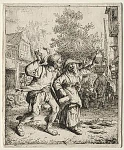 The Drunken Couple by Cornelis Dusart (Dutch, 1660–1704)