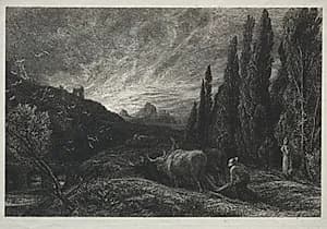 The Early Plowman by Samuel Palmer (British, 1805–1881)
