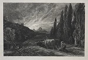 The Early Plowman by Samuel Palmer (British, 1805–1881)