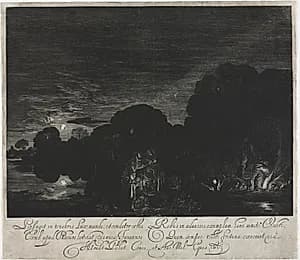 The Flight into Egypt (Night) by Hendrik Goudt (Dutch, 1585–1630)