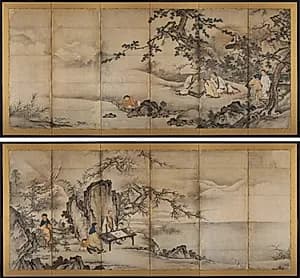 The Four Accomplishments by Kano Shōei (Japanese, 1519–1592)