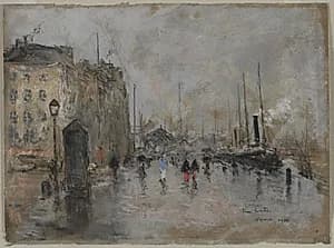 The Grand Quai of Le Havre by Siebe Johannes ten Cate (Dutch, 1858–1908)