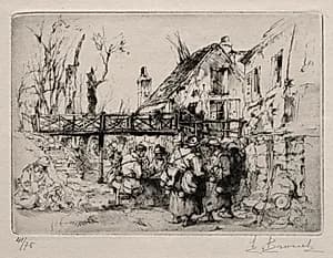 The Halt at the Village by Auguste Brouet (French, 1872–1941)