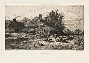 The Hamlet by Charles-Émile Jacque (French, 1813–1894)