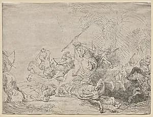 The Large Lion Hunt by Rembrandt van Rijn (Dutch, 1606–1669)
