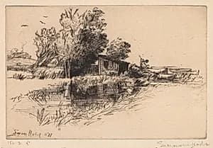 The Little Boathouse by Francis Seymour Haden (British, 1818–1910)
